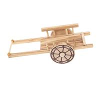 CORHAD Wooden Parrot Training for Small Birds and Middle Size Parrots, Chewable Skill Development Handcart Plaything in Khaki Colour, Pet Bird Entertainment