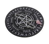 CORHAD Wooden Pendulum Board with Mystical Carved Design for Divination and Meditation Decorative Seven Star for Home Decor Includes Black and Pink Dowsing Pendulum