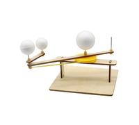 CORHAD Wooden Sun-earth-moon Three Planet Model with Multiple Axes Movement Educational Astronomy Science Demo for Students Solar System Teaching Tool to Illustrate Rotation Seasons