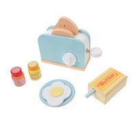 CORHAD Wooden Toaster Play Set for with Bright Colors Interactive Early Learning Bread Machine for Boys and Role Play Educational and Kitchen Pretend