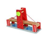 CORHAD Wooden Train Track Bridge DIY Compatible with Major Railway Strong Timber Construction Lift-up Drawbridge for Creative Railway Play and Motor Skill Development