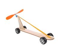 CORHAD Wooden Wind Powered Car Toy Rubber Band Power Educational Science Experiment Craft DIY Assembly for Boys and Girls Cars Toys