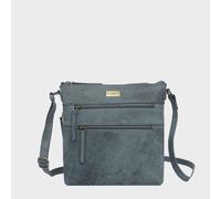 'CORI' Distressed Vintage Real Leather Crossbody Bag Assots London Blue One Size