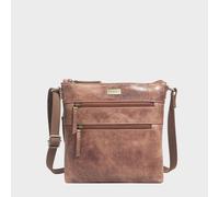 'CORI' Distressed Vintage Real Leather Crossbody Bag Assots London Tan One Size