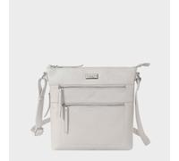 'CORI' Pebble Grain Soft Real Leather Crossbody Bag Assots London Light Grey One Size