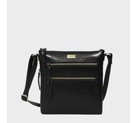 'CORI' Polished Vegetable Tanned Real Leather Crossbody Bag Assots London Black One Size