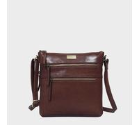 'CORI' Polished Vegetable Tanned Real Leather Crossbody Bag Assots London Brown One Size