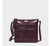 'CORI' Polished Vegetable Tanned Real Leather Crossbody Bag Assots London Plum One Size