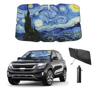 Coricha Windshield Sun Shade Umbrella for Car Front Window Car Sun Visor for Windshield Funny 2024 Car Summer Accessories Protect Car Interior from Sun UV Rays & Heat 57"*31" (Starry Sky)