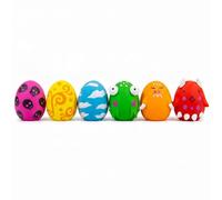 Coricorsu Squeaky Dog Toys for Interactive Fetch Play Durable Chewing Soft Rubber Latex Bouncy Egg Balls Puppy Toys with Cute Pattern Funny Smile Face for Puppy Small Medium Dogs 6PCS