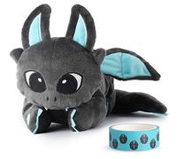 corimori 1845 Plush Pencil Case, Makeup Pouch Boys / Girls Spark the Dragon, Black