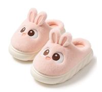 corimori Plush Bunny Slippers Cute Rabbit Slippers Size 33-39, pink, 6/7 UK