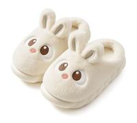 corimori Plush Bunny Slippers Cute Rabbit Slippers Size 33-39, White, 4/5 UK