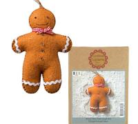 Corinne Lapierre 1 x Felt Gingerbread Man Sewing Craft Mini Kit, 13 x 1 x 6 cm,Brown
