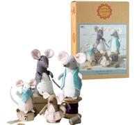 Corinne Lapierre 1 x Felt Mouse Family Sewing Craft Kit, Wool, Multicoloured, 11 x 5 x 3 cm