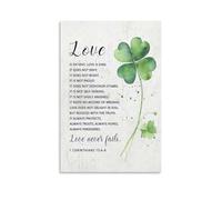 Corinthians 13 4 Scripture Print Canvas Wall Art Inspirational Poems, Vintage Aesthetic Poster, Printing for Apartment Bedroom Living Room Decor20x30inch(50x75cm)