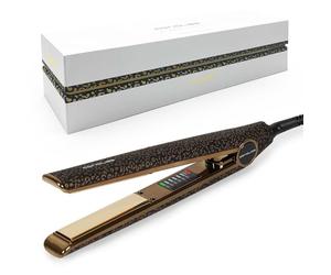 Corioliss C1 Hair Straightener for Women | Professional Titanium Plates | Ionic Flat Iron | Temperature Control 120°C to 235°C | Straightening and Waves | Travel Case | UK Plug | Leopard Gold
