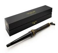 Corioliss Glamour Wand Hair Curler | Professional Ceramic Tourmaline Curling Wand | Conical Barrel 20-30 mm | Digital 80-210°C | Fast Heating 30s | Auto Shut-Off | 3m Swivel Cord Leopard Gold