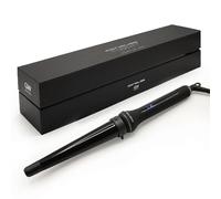 Corioliss Glamour Wand Hair Curler | Professional Ceramic Tourmaline Curling Wand | Conical Barrel 20-30 mm | Digital Temperature 80-210°C | Fast Heating 30s | Auto Shut-Off | 3m Swivel Cord Black