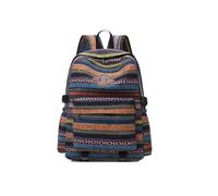 CORIOS Boho Backpack for Women Canvas Laptop Rucksack Ethnic Print Daypacks Bohemian Style Shoulder Handbag Casual Teenager School Bag Bookbag Multipurpose Convertible Purse Blue