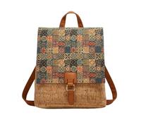 CORIOS Boho Backpack Women Daypacks with Ethnic Pattern Bohemian Style Shoulder Handbag Multipurpose Convertible Purse Teenager School Bag Bookbag Cork Fabric Rucksack for Travel Outdoor Olive Green