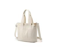 CORIOS Canvas Crossbody Bag for Women Large Capacity Tote Handbag Multi-Pockets Shoulder Bag Casual Top Handle Bag Lightweight Satchel Bag Messenger Bag White