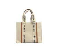 CORIOS Canvas Handbag for Women Monogram Shoulder Crossbody Bag Large Tote Multipurpose Satchel Bag Simple Casual Top Handle Messenger Bag for Travel Shopping Work Daily Use Brown