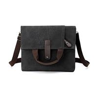 CORIOS Canvas Shoulder Bag Men's Handbag Large Top Handle Bag Tote Bag Casual Crossbody Messenger Bag for School Work Shopping Travel Casual Daily Satchel Bag Black