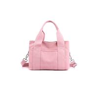 CORIOS Canvas Shoulder Bag Small Tote Bag for Women Casual Top Handle Bag Multi-Pockets Crossbody Bag Ladies Messenger Bag Fashion Handbag Shopping Travel Work Daily Use Satchel Bag Pink