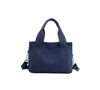 CORIOS Canvas Shoulder Bag Small Tote Bag for Women Casual Top Handle Bag Multi-Pockets Crossbody Bag Ladies Messenger Bag Fashion Handbag Shopping Travel Work Daily Use Satchel Bag Dark Blue