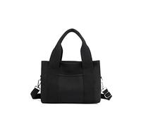 CORIOS Canvas Shoulder Bag Small Tote Bag for Women Casual Top Handle Bag Multi-Pockets Crossbody Bag Ladies Messenger Bag Fashion Handbag Shopping Travel Work Daily Use Satchel Bag Black