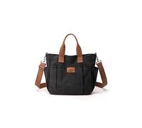 CORIOS Canvas Shoulder Bag Women Tote Handbag Large Capacity Crossbody Bag Casual Top Handle Bag Satchel Bag with Multiple Pockets Messenger Bag for Shopping Work Travel Daily Black