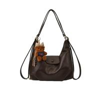 CORIOS Crossbody Bag with Cute Bear Charm Women PU Leather Tote Handbag Large Capacity Shoulder Messenger Satchel Bag Fashion Top-Handle Purse for Daily Travel Business Office Work Coffee