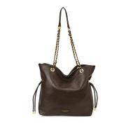 CORIOS Drawstring Bucket Bag for Women PU Leather Handbag Waterproof Shoulder Bag Large Top-Handle Bag Fashion Tote with Chain Leather Strap for Office Work Travel Daily Use Coffee