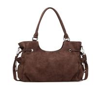 CORIOS Elegant Handbag for Women Shoulder Crossbody Bag with Drawstring Design PU Leather Satchel Messenger Bag Fashion Hobo Tote with Detachable Adjustable Strap for Office Shopping Travel Brown