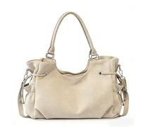 CORIOS Elegant Handbag for Women Shoulder Crossbody Bag with Drawstring Design PU Leather Satchel Messenger Bag Fashion Hobo Tote with Detachable Adjustable Strap for Office Shopping Travel Khaki