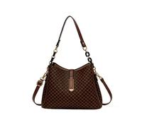 CORIOS Elegant Handbag for Women Shoulder Crossbody Bag with Rhombus Pattern PU Leather Bucket Bag Retro Messenger Satchel Bag Small Hobo Tote Bag Shopping Travel Office Top Handle Bag Coffee