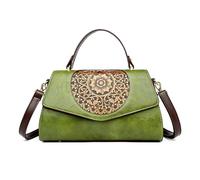 CORIOS Elegant Shoulder Bag PU Leather Handbag for Women Waterproof Top-Handle Bag Ladies Crossbody Bag Small Hobo Bag Satchel Bag Retro Tote Bag Shopping Travel Office Messenger Bag Green