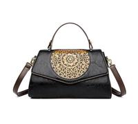 CORIOS Elegant Shoulder Bag PU Leather Handbag for Women Waterproof Top-Handle Bag Ladies Crossbody Bag Small Hobo Bag Satchel Bag Retro Tote Bag Shopping Travel Office Messenger Bag Black