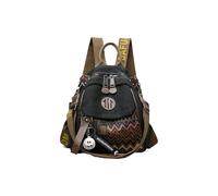 CORIOS Ethnic Embroidery Backpack for Women Boho Daypacks Vintage Canvas Rucksack Convertible Crossbody Shoulder Handbag Bohemian Style Casual Teenager School Bag Bookbag for Travel Work Black