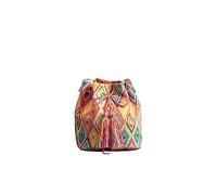 CORIOS Ethnic Tote Bag for Women Canvas Handbag Bohemian Bucket Bag Retro Shoulder Crossbody Bag with Tassels Multicolor Hobo Bag Drawstring Top Handle Bag for Vacation Beach Travel Multicolor D