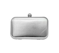 CORIOS Evening Bag for Women Glossy PU Leather Clutch Bridal Wedding Purse Elegant Handbag Retro Shoulder Crossbody Bag with Detachable Chain for Wedding Cocktail Prom Party Silver