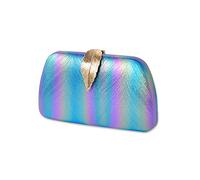 CORIOS Evening Bag for Women Small Clutch Purses with Leaf-Style Flip Lock Sparkly Glitter Handbag Bridal Wedding Shoulder Bag Unique Crossbody Bag for Wedding Cocktail Party Prom Blue-Green