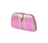 CORIOS Evening Bag for Women Small Clutch Purses with Leaf-Style Flip Lock Sparkly Glitter Handbag Bridal Wedding Shoulder Bag Unique Crossbody Bag for Wedding Cocktail Party Prom Pink