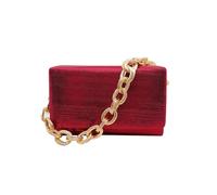 CORIOS Evening Bag for Women Square Box Clutch Bag Bridal Wedding Purse Sparkly Sequin Handbag Elegant Shoulder Bag with Chain Glitter Crossbody Bag for Cocktail Prom Party Banquet Wine Red