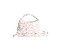 CORIOS Knitted Tote Handbag for Women Bohemian Shoulder Bag Summer Beach Bag Handwoven Rattan Purse Small Capacity Crossbody Messenger Bag Fashion Top Handle Bag for Vacation Beach Travel White