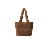 CORIOS Lamb Wool Handbag for Women Soft Plush Shoulder Bag Fluffy Tote Bag Furry Top Handle Bag Cute Fuzzy Hobo Bag Large Capacity Underarm Bag for Shopping Work Travel Daily Use Coffee