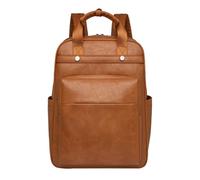 CORIOS Laptop Backpack Women 15.6 Inch Laptop Computer Bag Travel Backpack Purse with Laptop Compartment Waterproof Work Business Daypacks Multi-Purpose Convertible Purse Retro Rucksack Yellow Brown