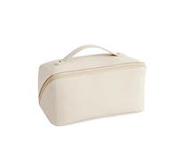 CORIOS Large Capacity Travel Cosmetic Bag Make Up Bag with Handle and Zipper Multifunction Waterproof Toiletry Bag PU Travel Organiser Bag Wash Bag for Women Ladies Girls White