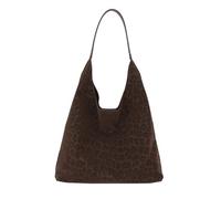 CORIOS Leopard Print Shoulder Bag for Women Fashionable Suede Tote Handbag Large Capacity Top Handle Hobo Bag Daily Commute Shopping Work Travel Underarm Bag Coffee